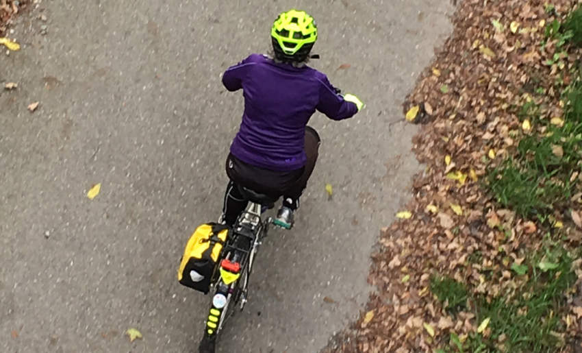 Bicyclist from Above Maryland