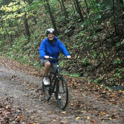 Cyclists in the rain