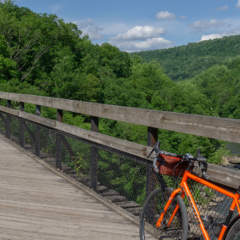 Bike on Ohiopyle Low and High Bridges