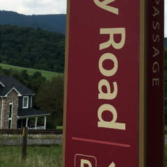 GAP Trail sign at Cash Valley Road near homes