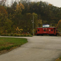 GAP trail access and parking at Connellsville Hiker-Biker Campground in Connellsville