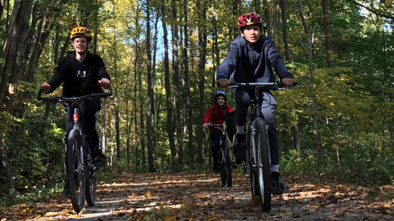 Two Boys Biking Ohiopyle