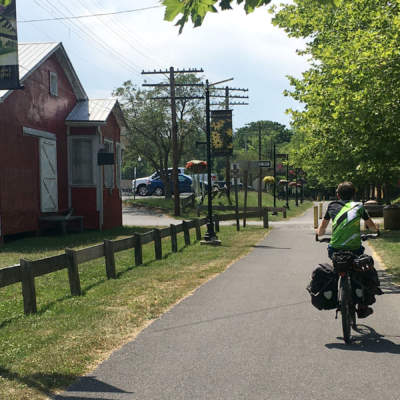 Cyclists on Western Maryland Rail Trail