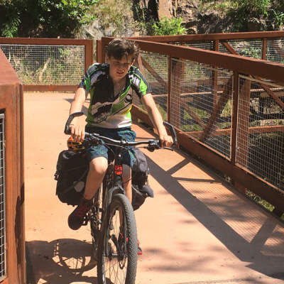 Cyclist on Western Maryland Rail Trail