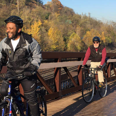 Cyclists on Whitaker Flyover